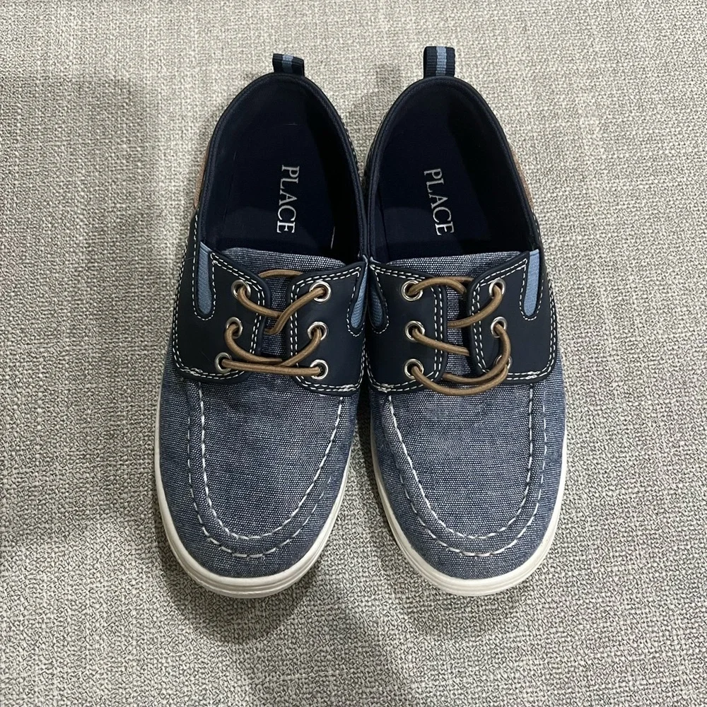 Place Blue and Brown Moccasins Comfortable Slip-On Shoes